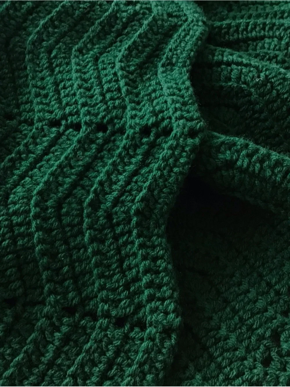 Hunter Green Crochet Afghan